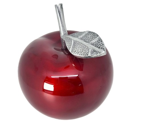 FIGURKA ALUMINIUM OZDOBNE JABŁKO 18X16CM