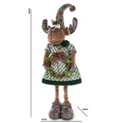 FIGURKA ŚWIĄTECZNY RENIFER W ZIELONEJ SUKIENCE 80CM