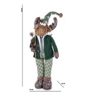 FIGURKA ŚWIĄTECZNY RENIFER W ZIELONYM STROJU 65CM