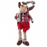 FIGURKA ŚWIĄTECZNY RENIFER W CZERWONYM STROJU 53CM