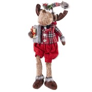 FIGURKA ŚWIĄTECZNY RENIFER W CZERWONYM STROJU 53CM