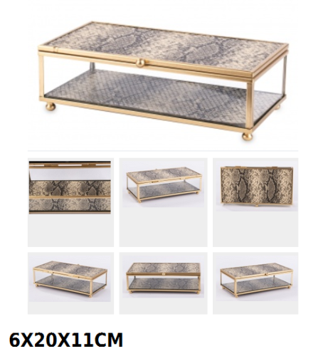 SZKLANA SZKATUŁKA NA BIŻUTERIĘ 6x20x11