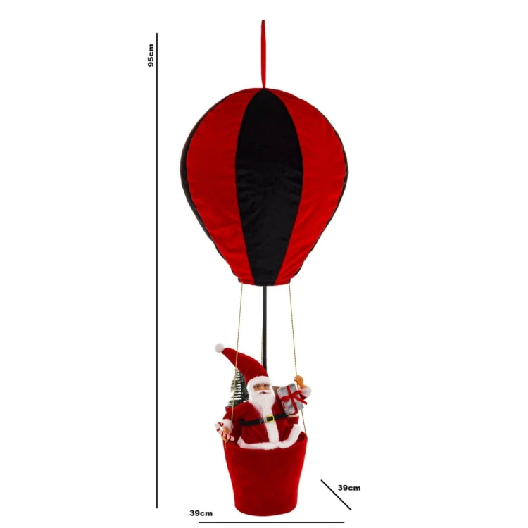 FIGURKA MIKOŁAJ W BALONIE 92x38x38CM wysokość regulowana