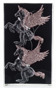 ZAWIESZKA AKRYLOWY JEDNOROŻEC RÓŻ 2SZT. 14,5x13x1CM