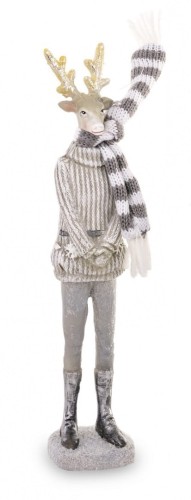 FIGURKA JELEŃ W SZALIKU MIX 2 WZORY 22cm
