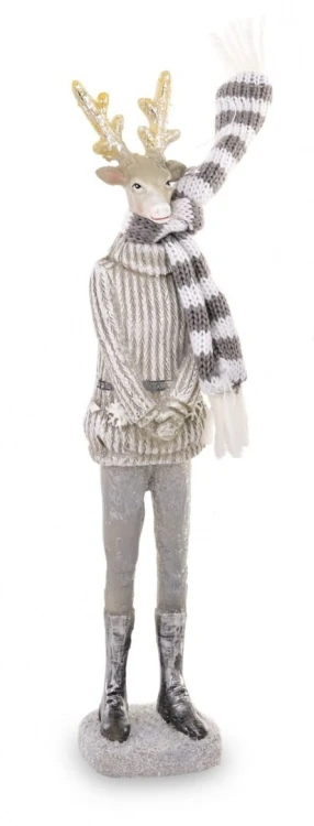 FIGURKA JELEŃ W SZALIKU MIX 2 WZORY 22cm
