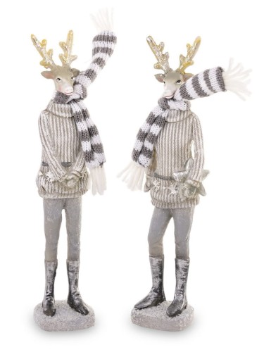 FIGURKA JELEŃ W SZALIKU MIX 2 WZORY 22cm