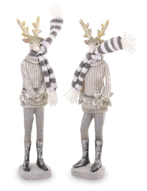 FIGURKA JELEŃ W SZALIKU MIX 2 WZORY 22cm
