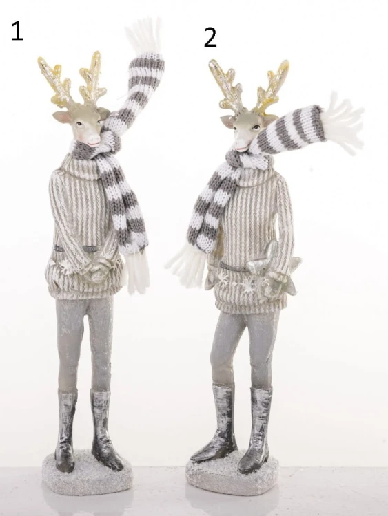 FIGURKA JELEŃ W SZALIKU MIX 2 WZORY 22cm