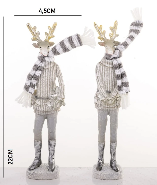 FIGURKA JELEŃ W SZALIKU MIX 2 WZORY 22cm