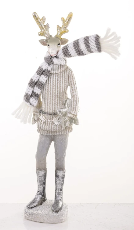FIGURKA JELEŃ W SZALIKU MIX 2 WZORY 22cm