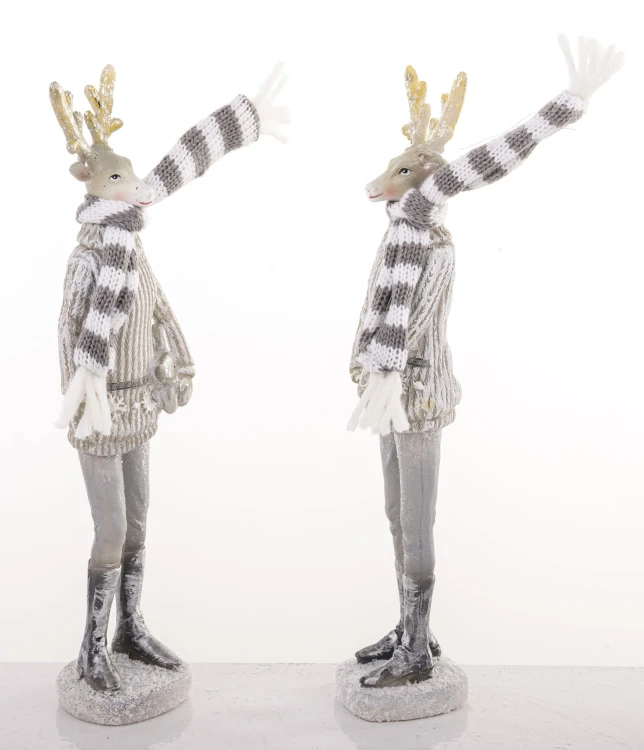 FIGURKA JELEŃ W SZALIKU MIX 2 WZORY 22cm