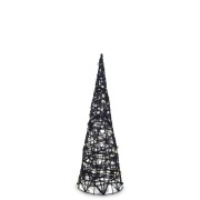 OZDOBA ŚWIĘTA FIGURKA CHOINKA CZARNA LEDOWA 40CM