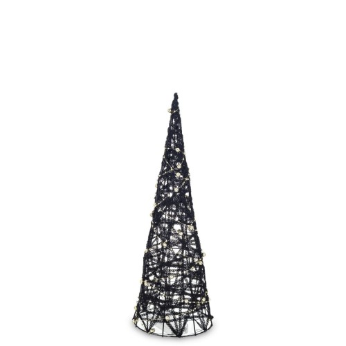 OZDOBA ŚWIĘTA FIGURKA CHOINKA CZARNA LEDOWA 40CM