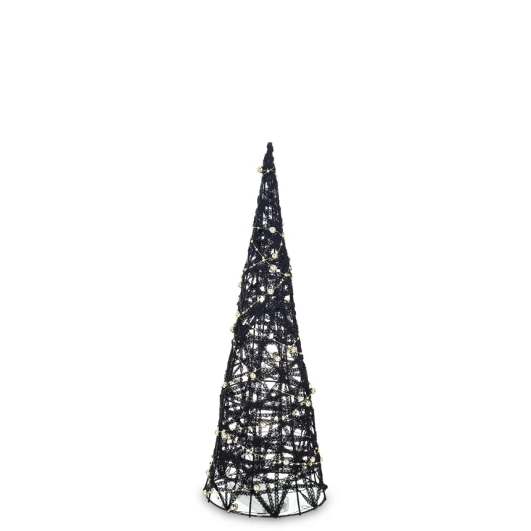 OZDOBA ŚWIĘTA FIGURKA CHOINKA CZARNA LEDOWA 40CM