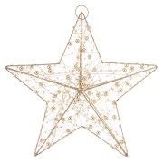 WISZĄCA OZDOBA ZŁOTA GWIAZDA LED 25CM