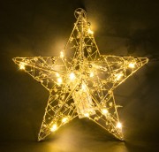 WISZĄCA OZDOBA ZŁOTA GWIAZDA LED 25CM