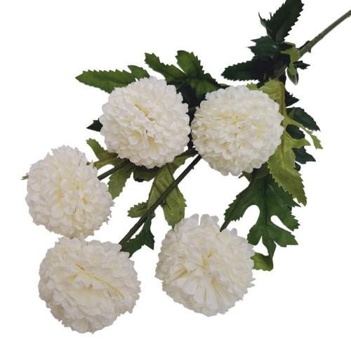 SZTUCZNE KWIATY CHRYZANTEMA GAŁĄZKA DĄBEK 67CM