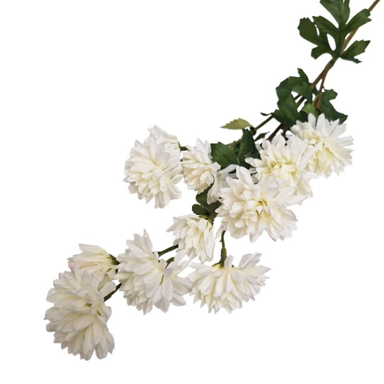 SZTUCZNE KWIATY CHRYZANTEMA GAŁĄZKA DĄBEK 77CM