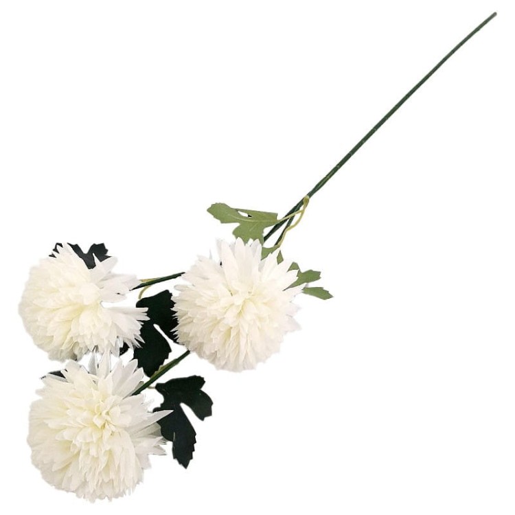 SZTUCZNE KWIATY CHRYZANTEMA GAŁĄZKA DĄBEK 65CM