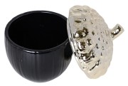 PUZDERKO CERAMICZNE ŻOŁĄDŹ CZARNO-ZŁOTY  12X12X15CM
