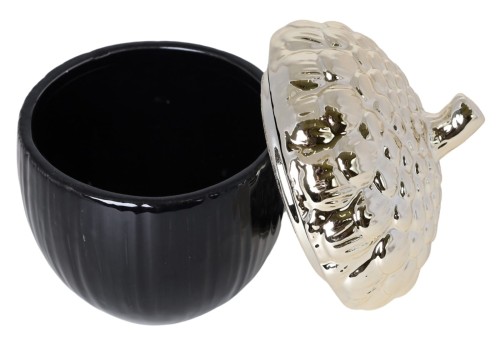 PUZDERKO CERAMICZNE ŻOŁĄDŹ CZARNO-ZŁOTY  12X12X15CM