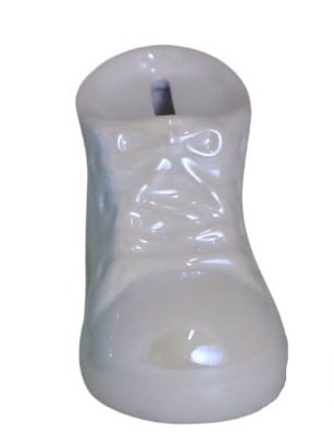 SKARBONKA CERAMICZNA BUT BUCIK BIAŁY