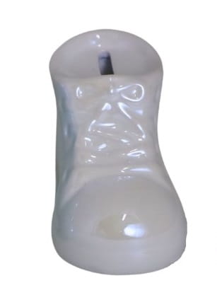 SKARBONKA CERAMICZNA BUT BUCIK BIAŁY