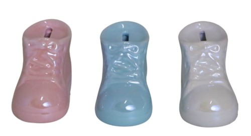 SKARBONKA CERAMICZNA BUT BUCIK BIAŁY