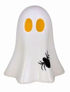 CERAMICZNY BIAŁY DUSZEK Z PAJĄKIEM LED 16CM