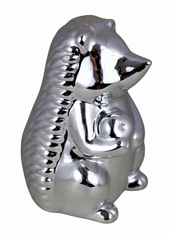 FIGURKA JEŻ JEŻYK SREBRNY 9,3X9,1X12 CM