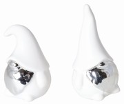 CERAMICZNY SKRZAT BIAŁO SREBRNY  MIX 2 WZORY