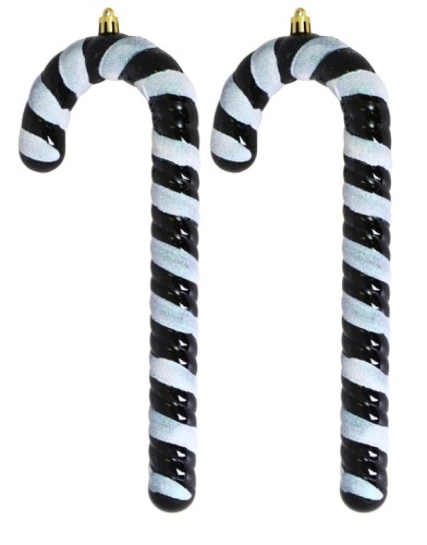 KPL. 2 LASEK MIKOŁAJA PLASTIK CZARNO-BIAŁE 25CM
