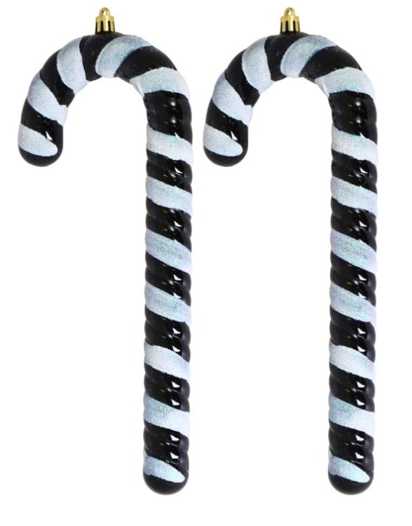 KPL. 2 LASEK MIKOŁAJA PLASTIK CZARNO-BIAŁE 25CM