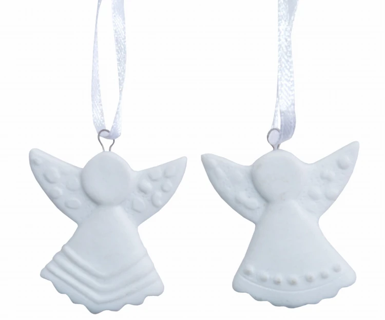 ZAWIESZKA ANIOŁEK PORCELANOWY 2 WZORY MIX H4CM