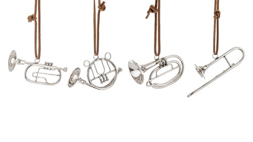 KOMPLET 4 ZAWIESZKI INSTRUMENTY METALOWE 9CM