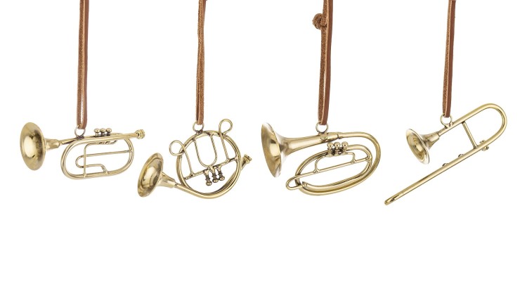 KOMPLET 4 ZAWIESZKI INSTRUMENTY METALOWE 9CM