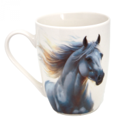 KUBEK CERAMICZNY Z KONIEM KOŃ SIWY 350ML