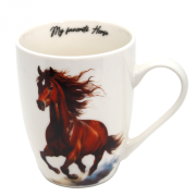 KUBEK CERAMICZNY Z KONIEM KOŃ GNIADY 350ML
