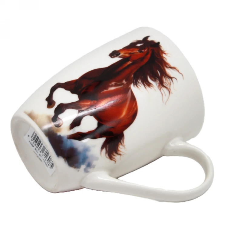 KUBEK CERAMICZNY Z KONIEM KOŃ GNIADY 350ML
