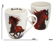 KUBEK CERAMICZNY Z KONIEM KOŃ GNIADY 350ML