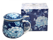KUBEK 450 ML Z METALOWYM ZAPARZACZEM BLUE ROSE