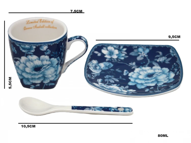KOMPLET ESPRESSO BLUE ROSE COLLECTION 80ml