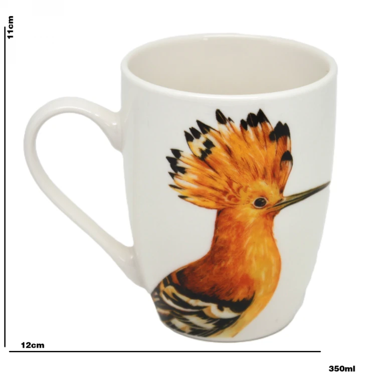 ZESTAW 4 KUBKÓW NA STOJAKU - PTAK DUDEK 350ml