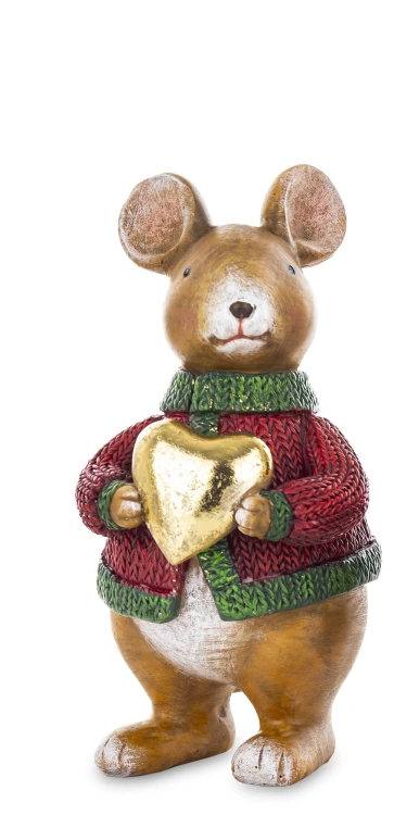 FIGURKA MYSZ MYSZKA Z SERCEM LUB GWIAZDKĄ MIX 2 WZORY 14x7x7 cm