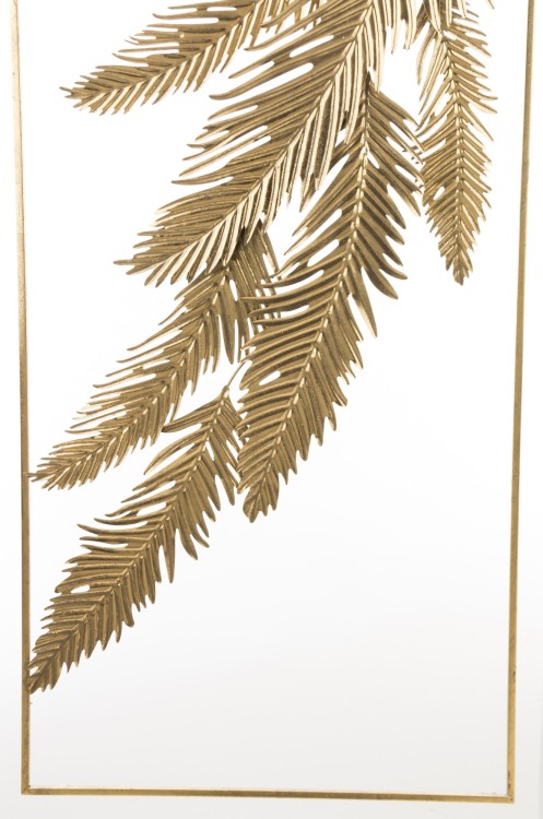 METALOWA DEKORACJA ŚCIENNA LIŚCIE W RAMIE 125x60x4