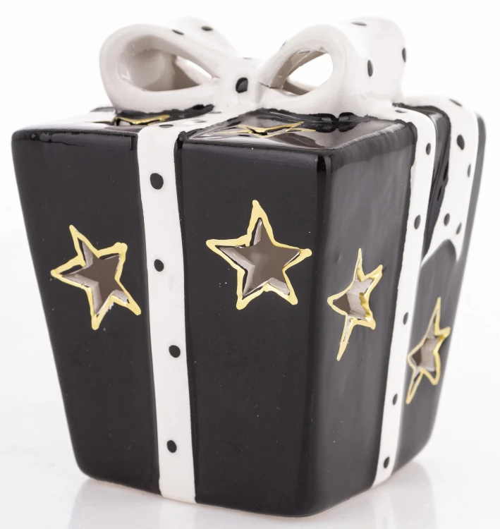 FIGURKA PREZENT CERAMICZNY LED 9,5x7,5x7,5cm