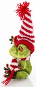 ŚWIĄTECZNA FIGURKA ŻABA W CZAPCE I SZALIKU 14CM