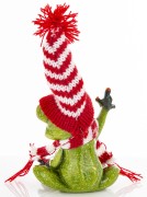 ŚWIĄTECZNA FIGURKA ŻABA W CZAPCE I SZALIKU 14CM