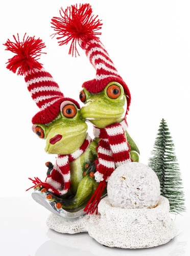 ŚWIĄTECZNA FIGURKA ŻABY Z OŚWIETLENIEM LED 19,5CM